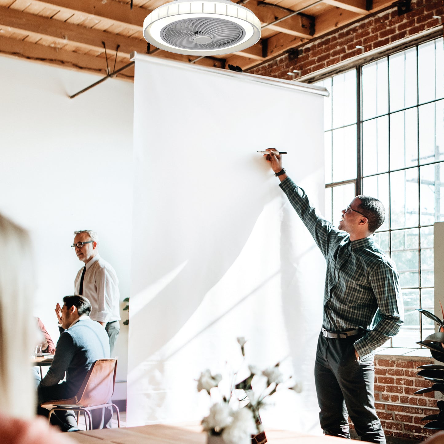 LAMP./VENTILADOR BALI 37W, 110-130V, 5180LM, 3000-6500K BCO