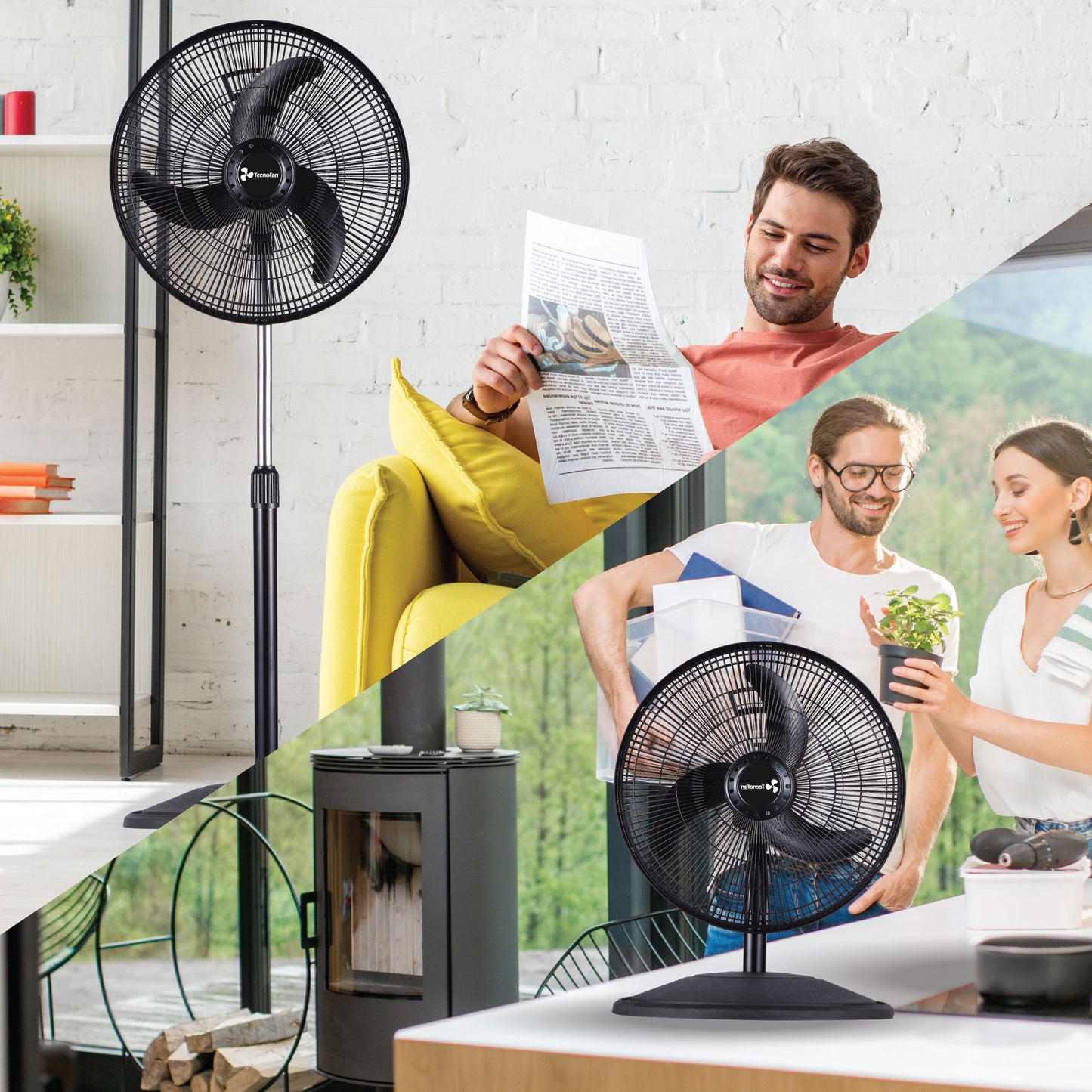 VENTILADOR DE SUELO 2 EN 1 OSCILANTE 16", 52W CRETE