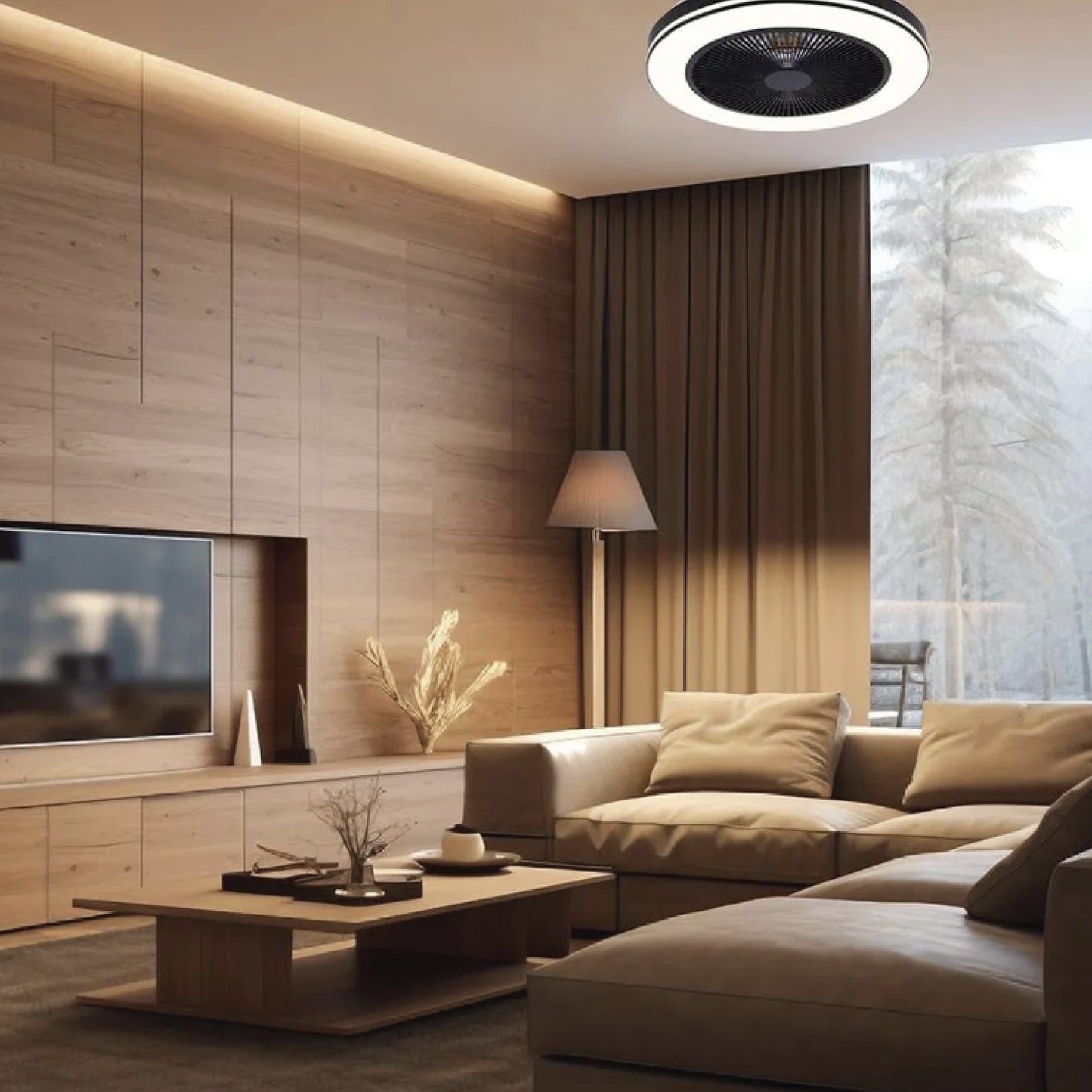 LAMP./VENTILADOR IBIZA 37W, 110-130V, 5180LM, 3000-6500K NGRO