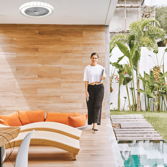 LAMP./VENTILADOR KAUAI 37W, 110-130V, 4320LM, 3000-6500K BCO