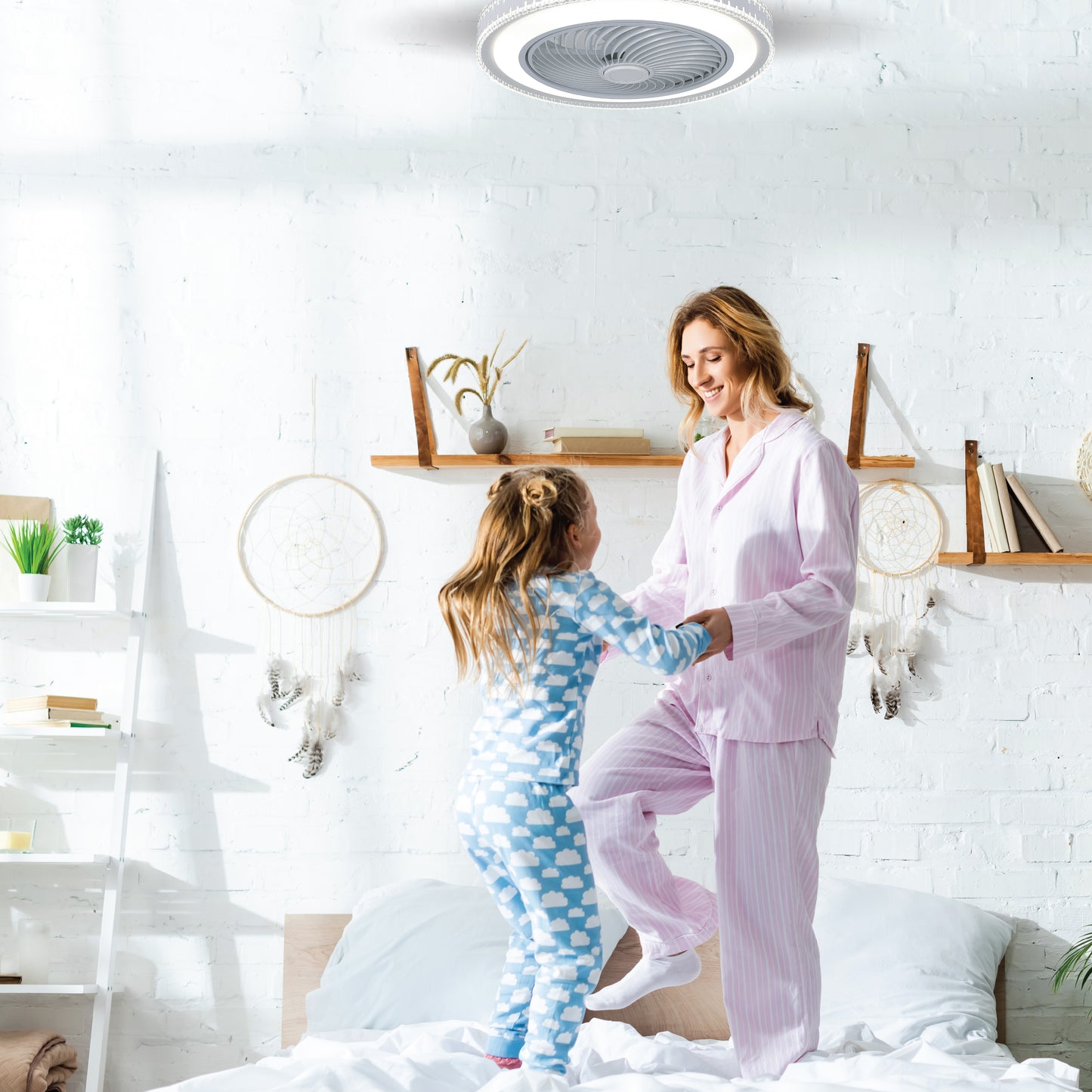 LAMP./VENTILADOR BORA 37W, 110-130V, 4320LM, 3000-6500K BCO